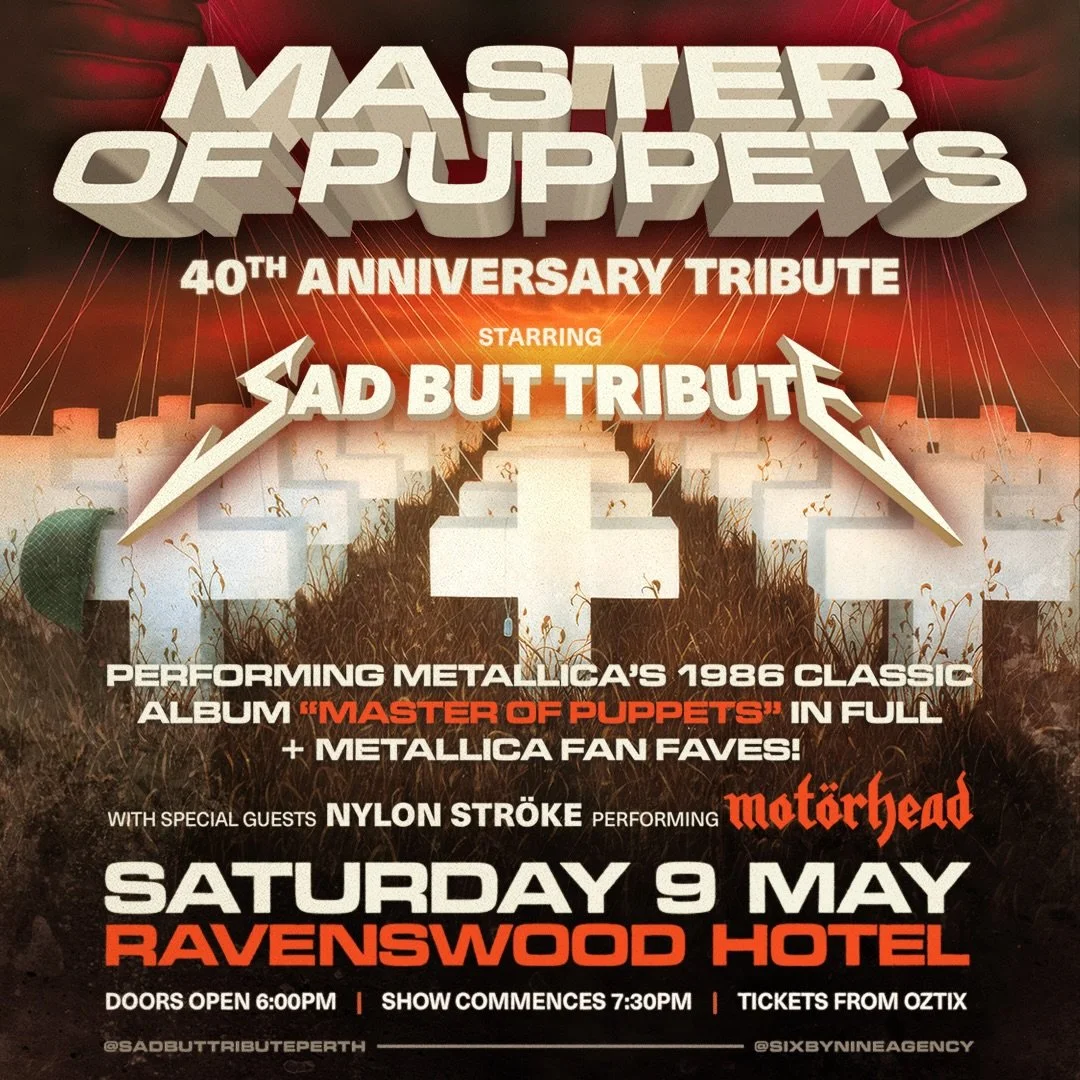 Join us tonight at @ravenswoodhotel for an epic night of Metallimadness! #sadbuttributeperth #alexcanionbassplayer #metallica
