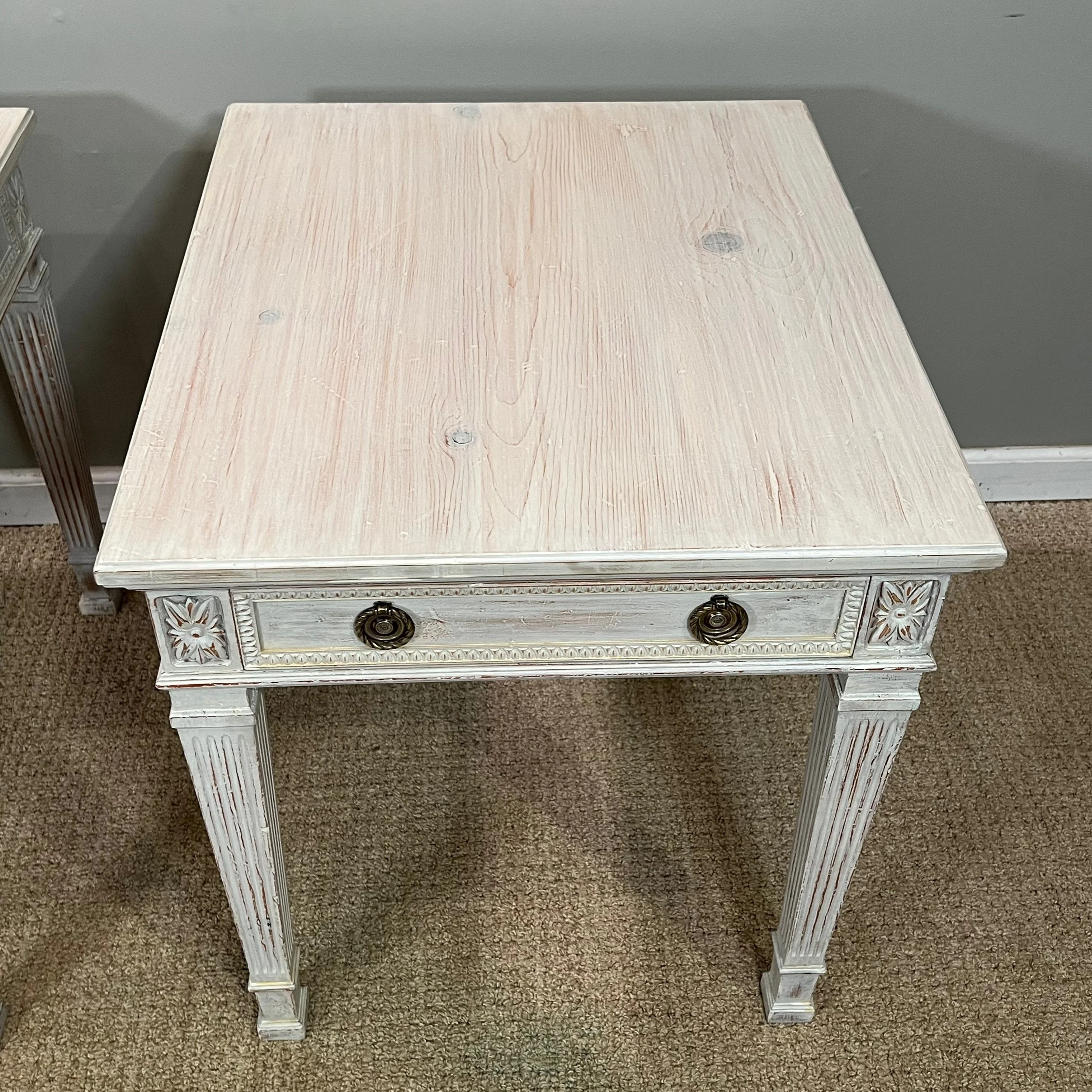 Pair of Painted Pine Bedside Tables — Stair's Incurable Collector