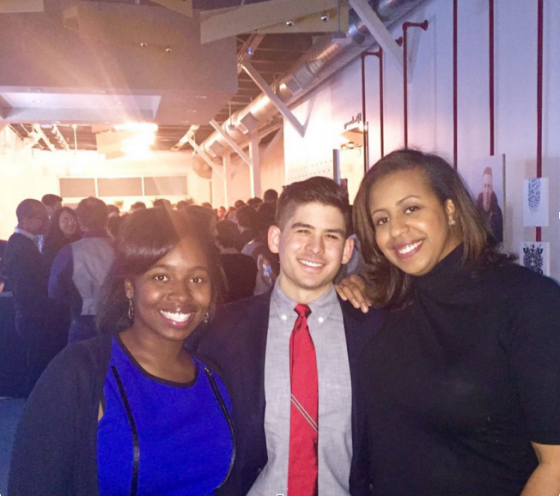 Allyson Scrutchens of Blue1647, Tomás de'Medici and Erin Slone, Startup Institute Chicago Tech Winter Soiree leaders.