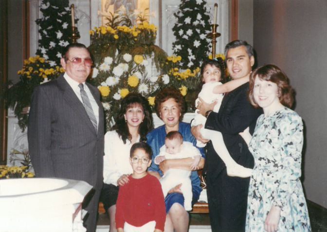 With my parents and grandparents in 1991. My Salvadoran American grandfather Miguel Hernandez and Mexican American grandmother Eloisa Perez immigrated to San Francisco in the 1950s. 