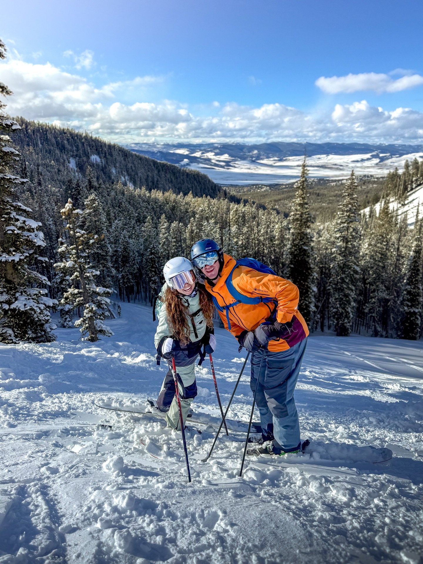 fresh tracks at golden hour ❄️🤍