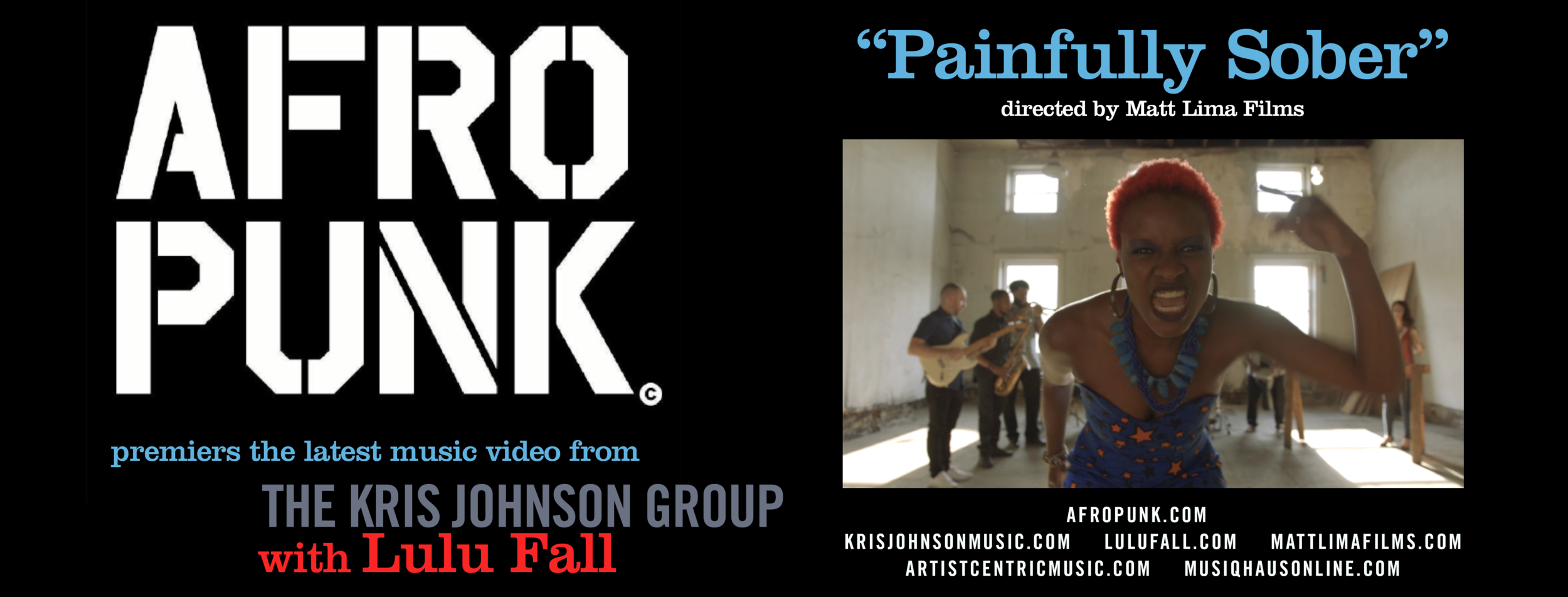 Check out this dope article from AFRO PUNK featuring the Kris Johnson Group with Lulu Fall's latest music video "Painfully Sober", directed by Matt Lima Films ! Purchase your copy of "The Unpaved Road" here: https://www.artistcentricmusic.com/music/unpavedroadpresale