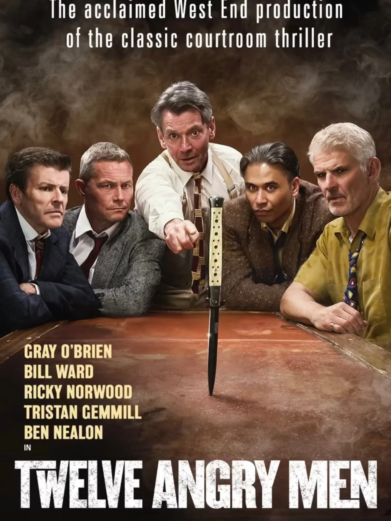 A life in the balance. Twelve men. One Verdict.⁣
⁣
Following record-breaking West End seasons, this powerful production of Twelve Angry Men is back on tour. ⁣
⁣
Reginald Rose&rsquo;s gripping courtroom thriller stars, @realgrayobrien , @billwardphoto
