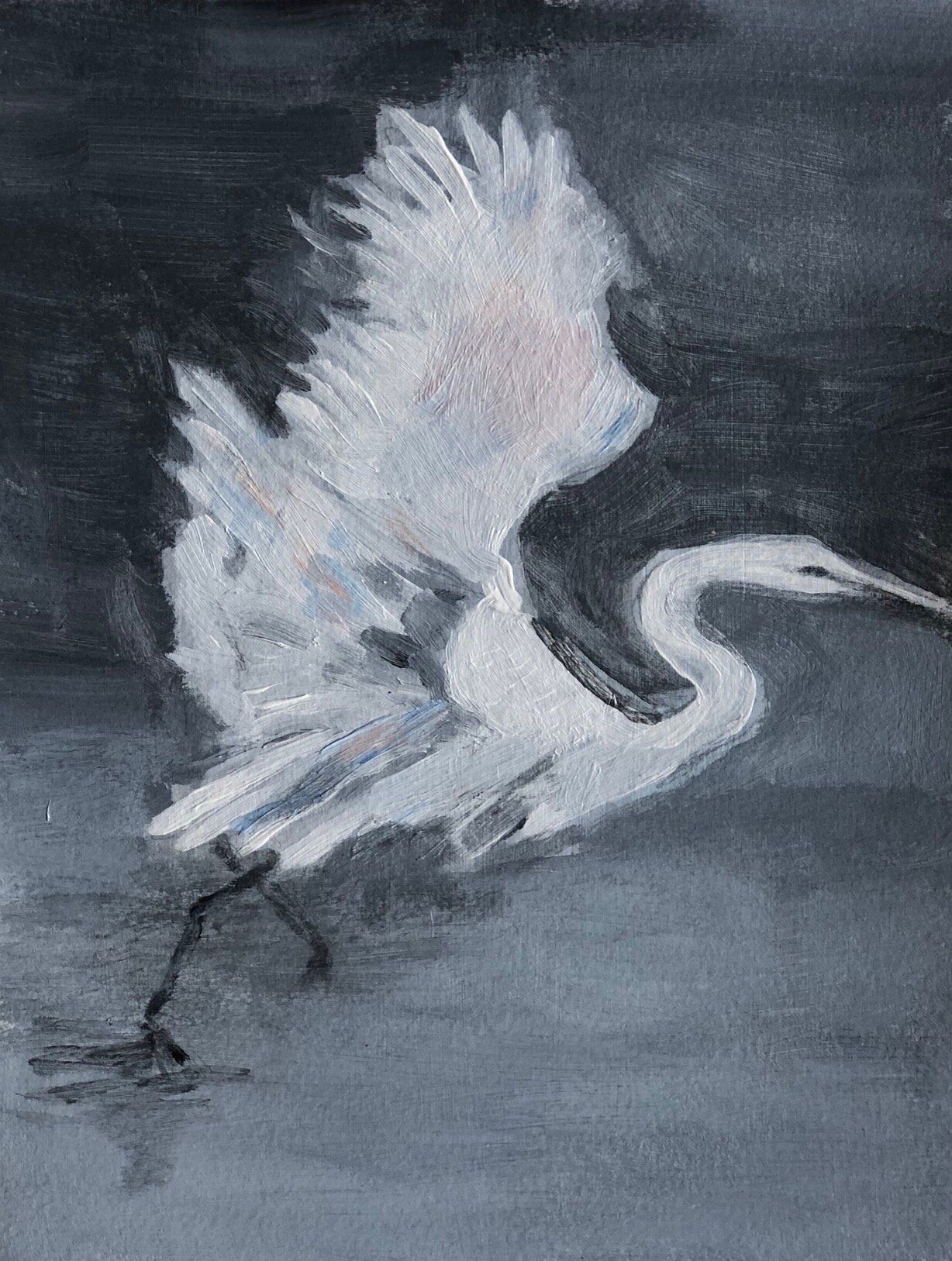 Bird painting, Great Egret, acrylic, 6%22 x 9%22.jpg