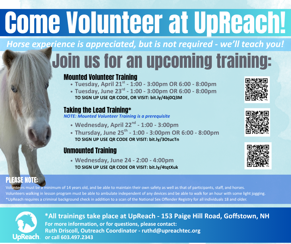 Latest News From the Barn — UpReach Therapeutic Equestrian Center, Inc.
