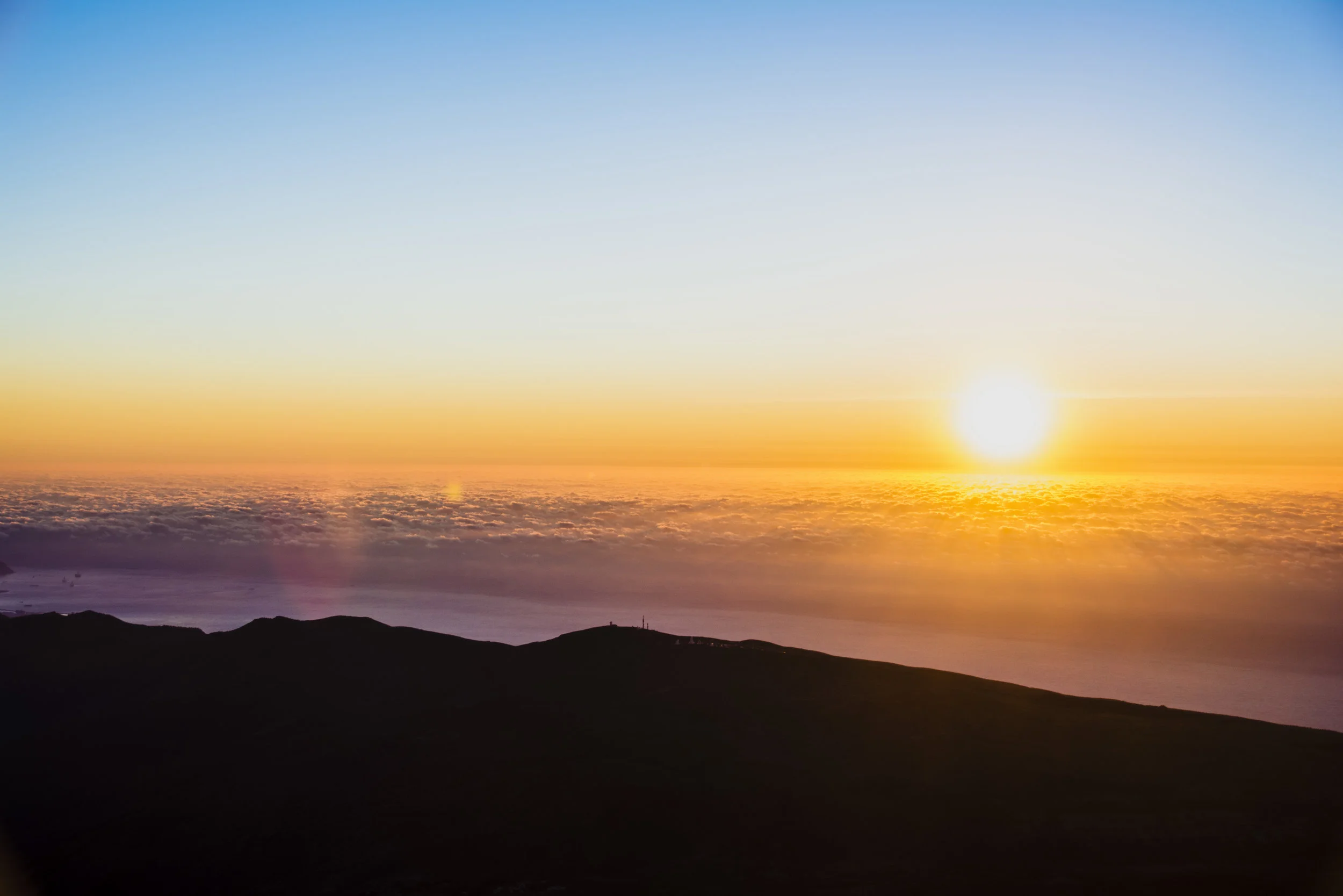 Sunrise from atop a volcano