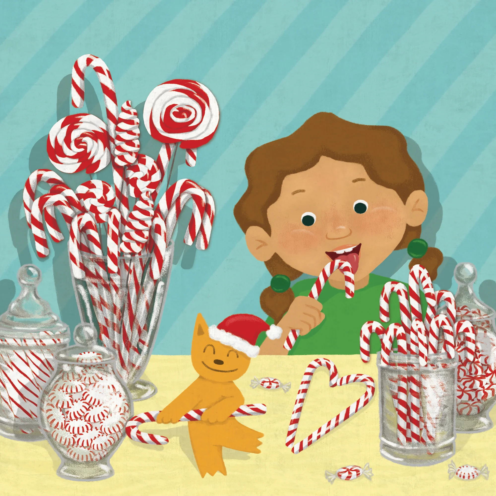 Red-and-white candy canes