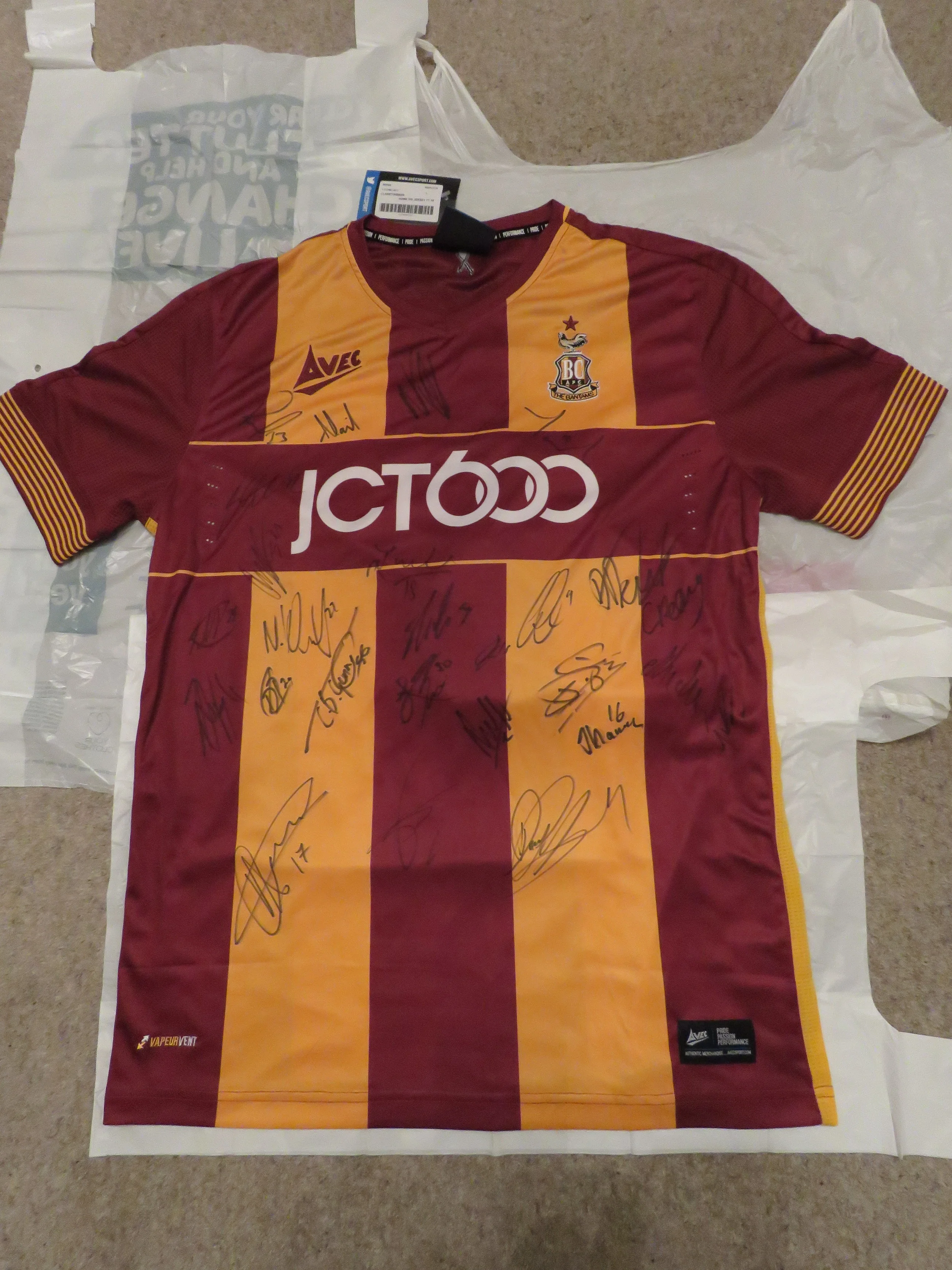 Bid for a signed Bradford City shirt with Wakefield Walking Football Club