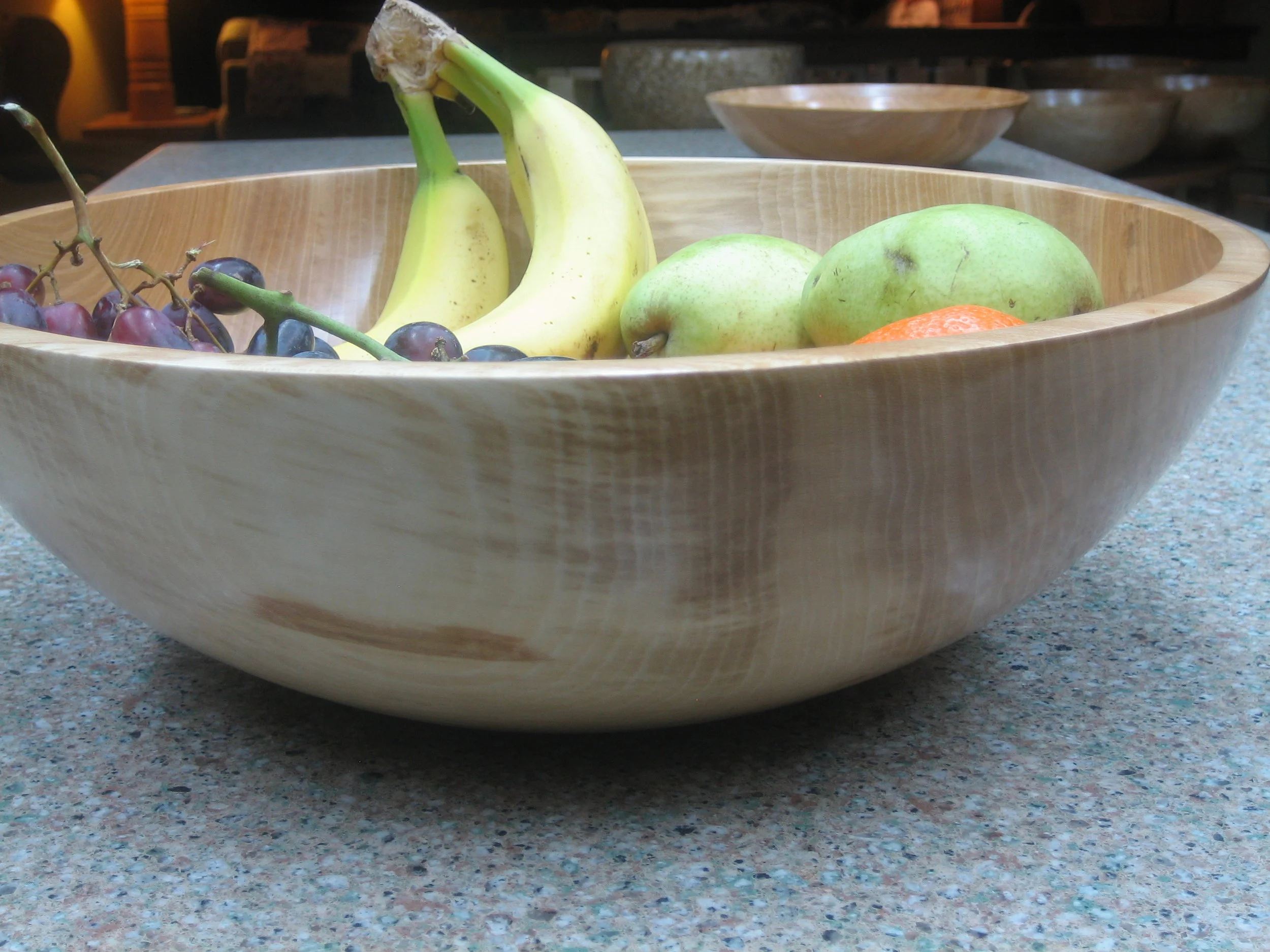 More of the sycamore bowl with just a little fruit.