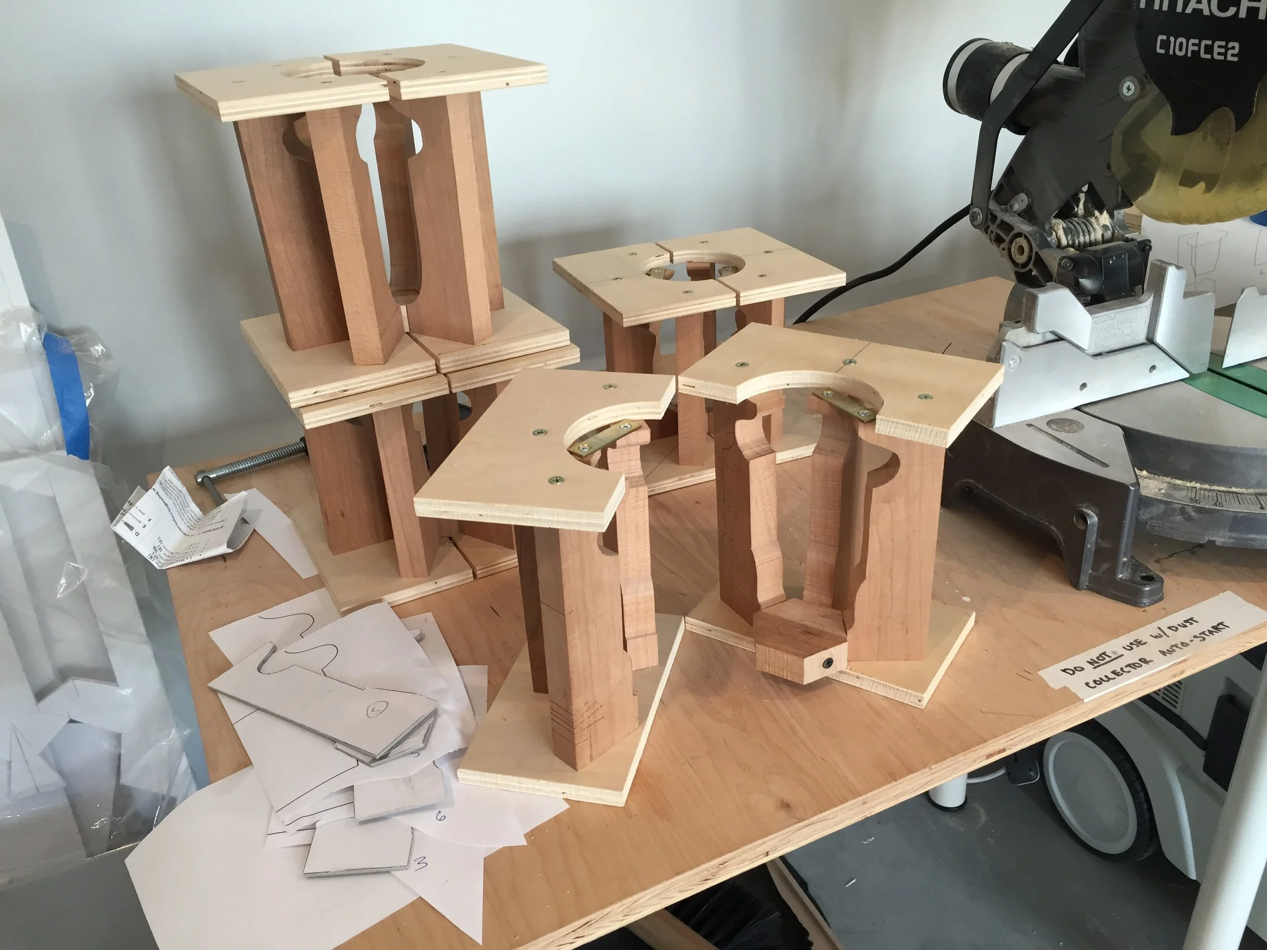 The molds are hinged to get the glass in and out