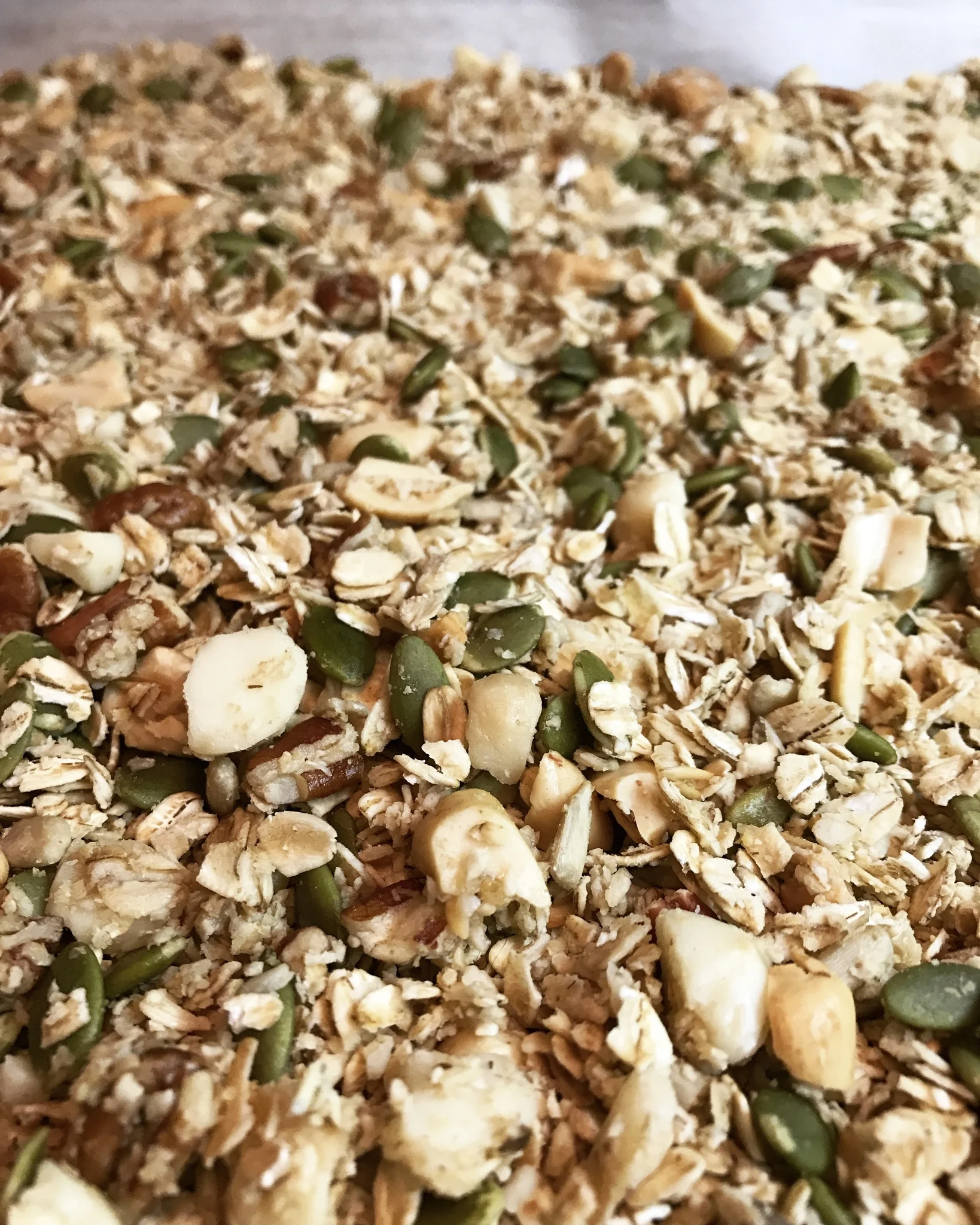 HOT TIP: Granola smells like burnt popcorn is overcooked. So I've heard ;)