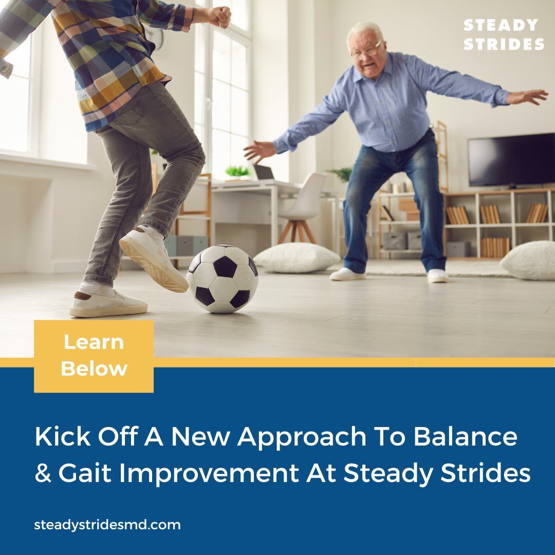 Kick off a new approach to balance and gait improvement at Steady Strides! ⚽🦖 

Our innovative programs now include soccer play and the T-Rex walk, adding an element of fun and agility to your rehabilitation journey. Led by our expert team at Steady