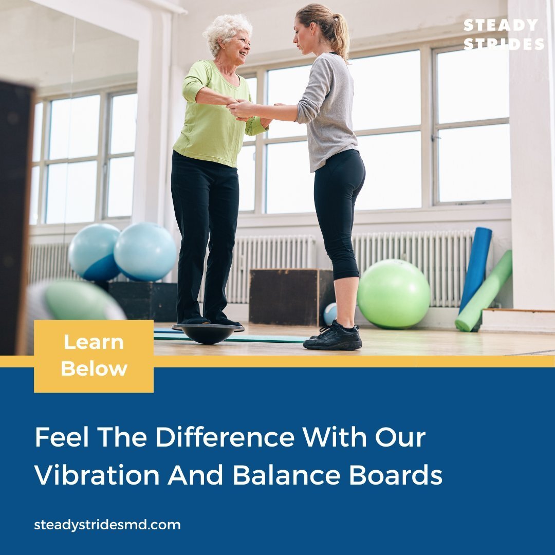 Feel the difference with our Vibration and Balance Boards at Steady Strides! 🌀 What are they? 

Unique tools designed to enhance proprioception &ndash; your body's sense of its position in space. Why are they important for balance? Proprioception pl