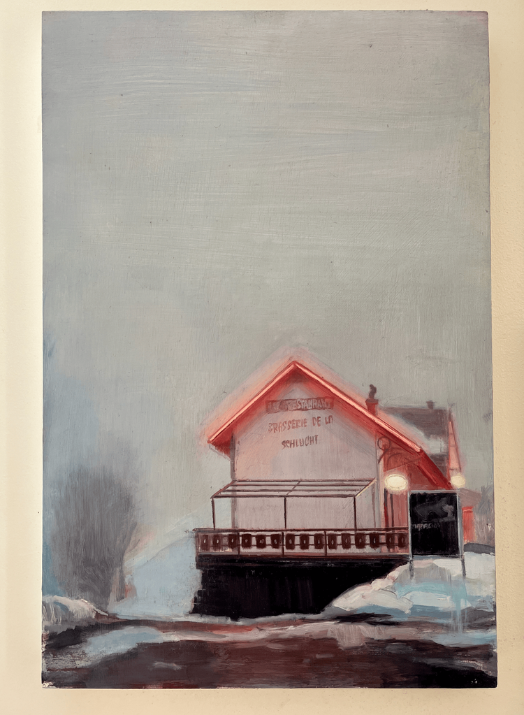 Inigo Sesma, Schlucht, 60 x 40cm, Oil on wood panel, 2018