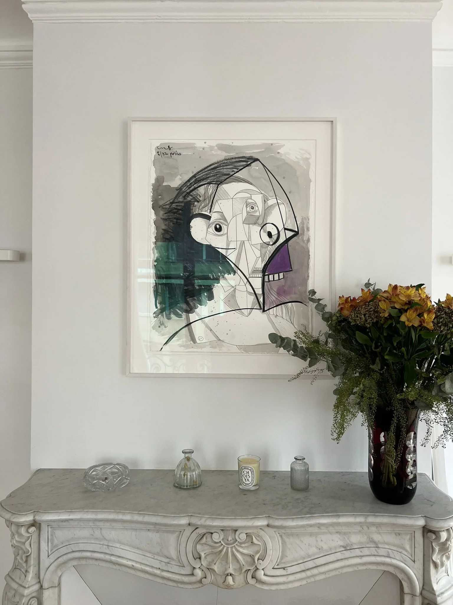 Work on paper artwork on the wall