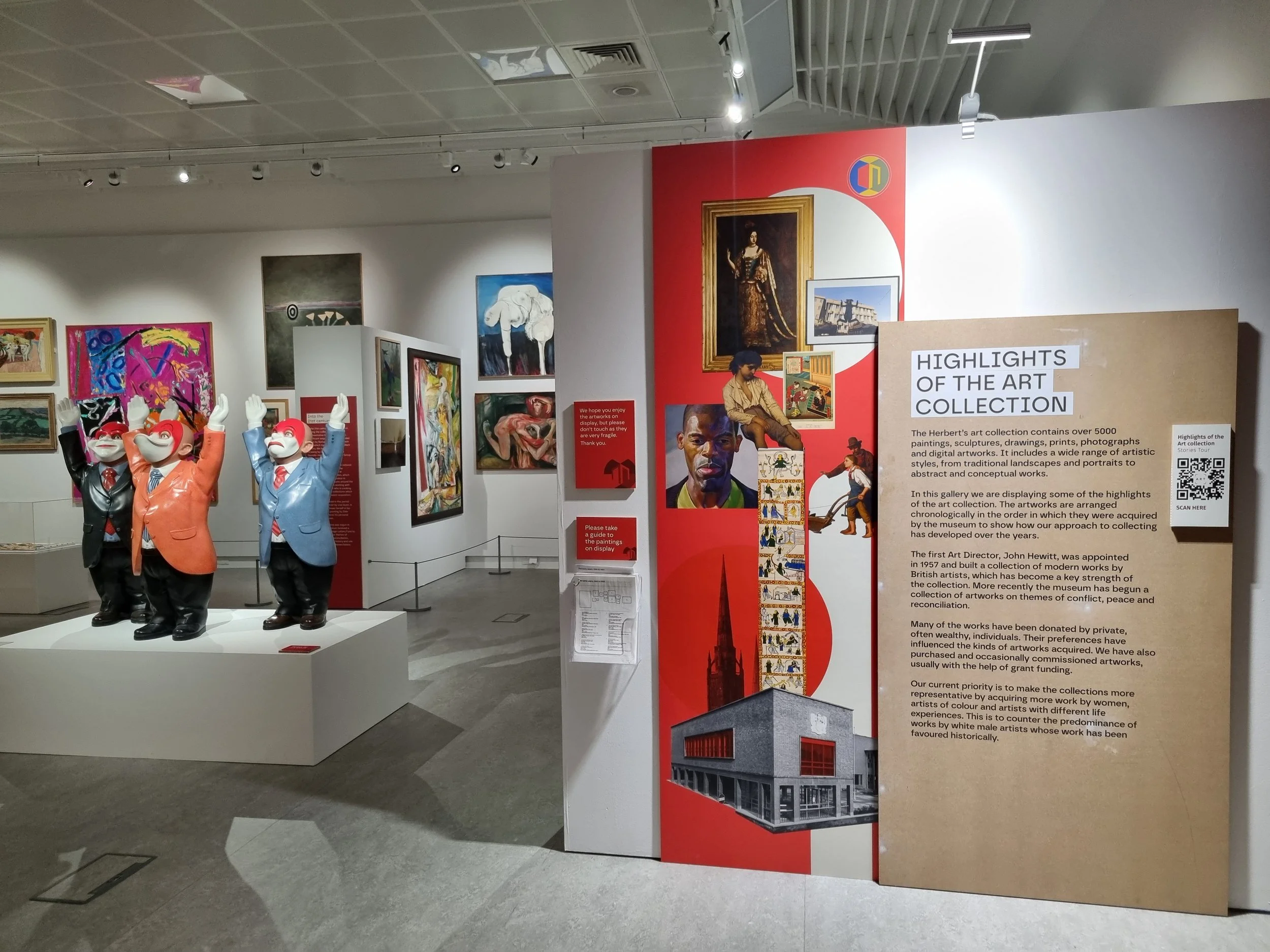 Installation of art in a gallery