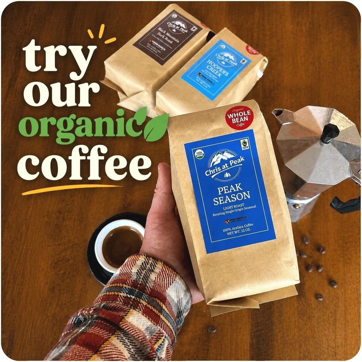 Try our Chris at Peak coffee