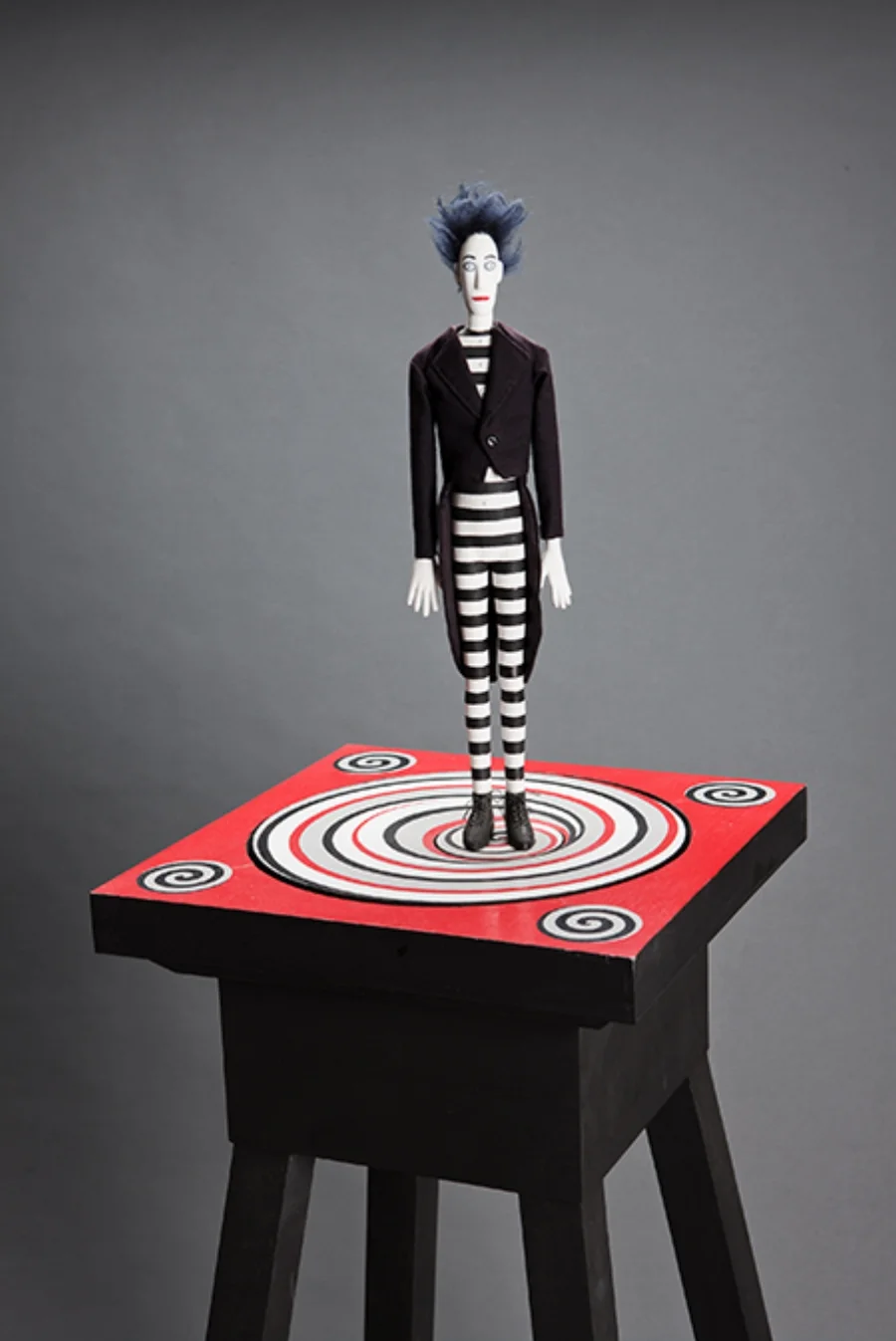Pat Keck Spinning Dizzy Man Motorized mixed media construction 57 x 18 x 18" PK13