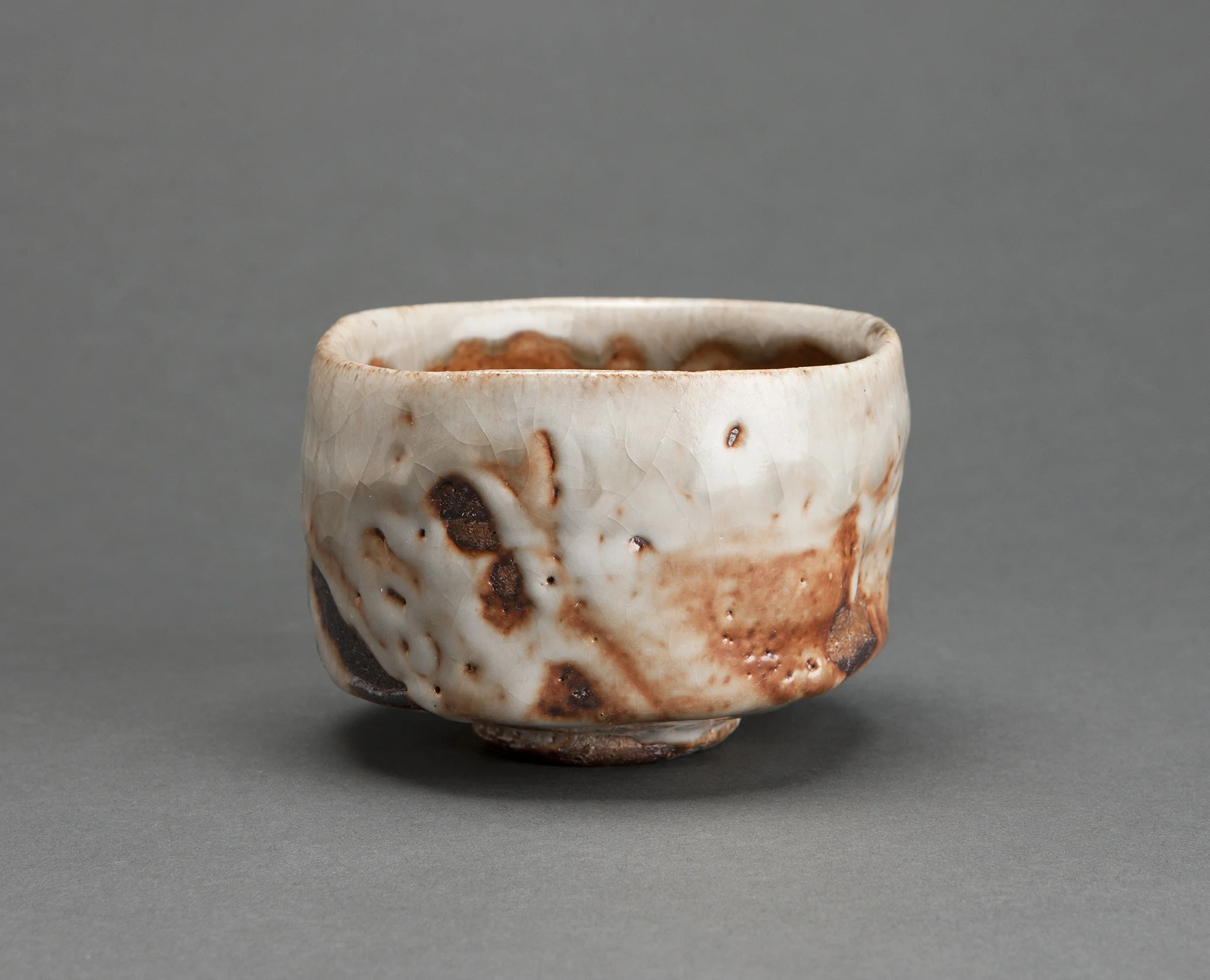 Randy Johnston Tea bowl, natural ash and shino glazes Stoneware 3.5 x 4.75 x 4.75" RJ554