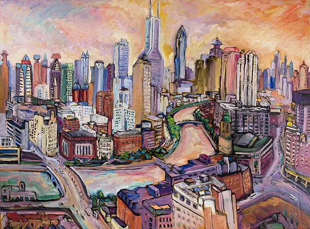 Jeffrey Hessing A Gentle City Oil on canvas 38 x 50.75" JH778