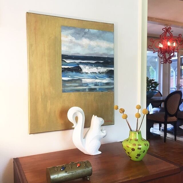 20&rdquo; x 24&rdquo; // &ldquo;Gold Wave&rdquo; // link in the bio for pricing, or you can DM me // #maine #seascapepainting #sdterrellstudio #dallasartist