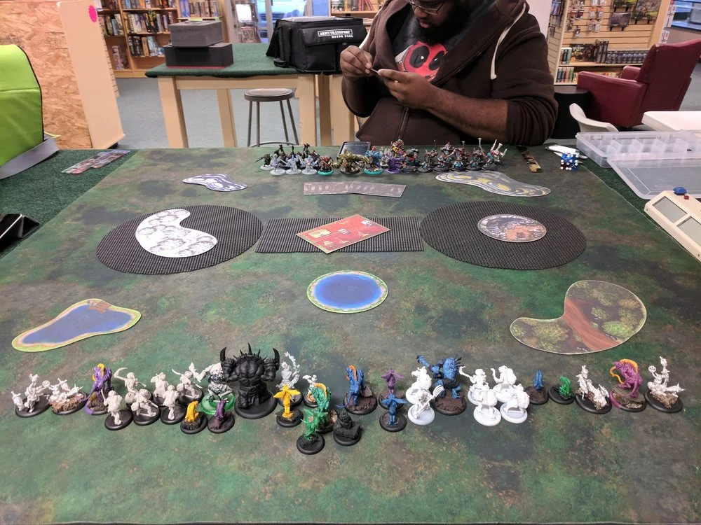 Deployed! The main reason I got the printed Grymkin deck was for the damn Arcana cards. Ben's reading them here.