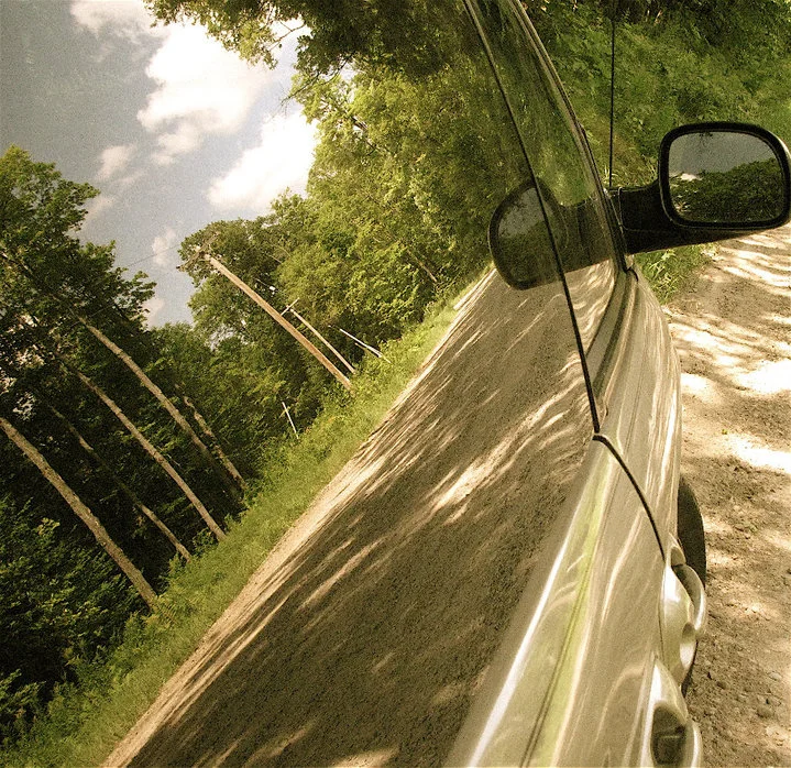 This looks like a really cool car picture, but in reality I had just driven this car into a ditch #AnotherStoryAnotherDay