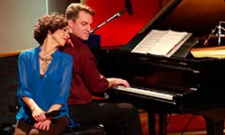 Lua with Jason Martineau, recording Bridge Over Troubled Water at Fantasy Studios in Berkeley, CA, for the Concert Film, Like A Bridge.