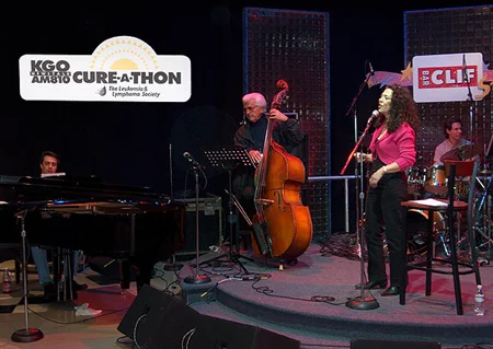 Performing at KGO Radio Cure-a-Thon, San Francisco, with many famous local radio personalities.