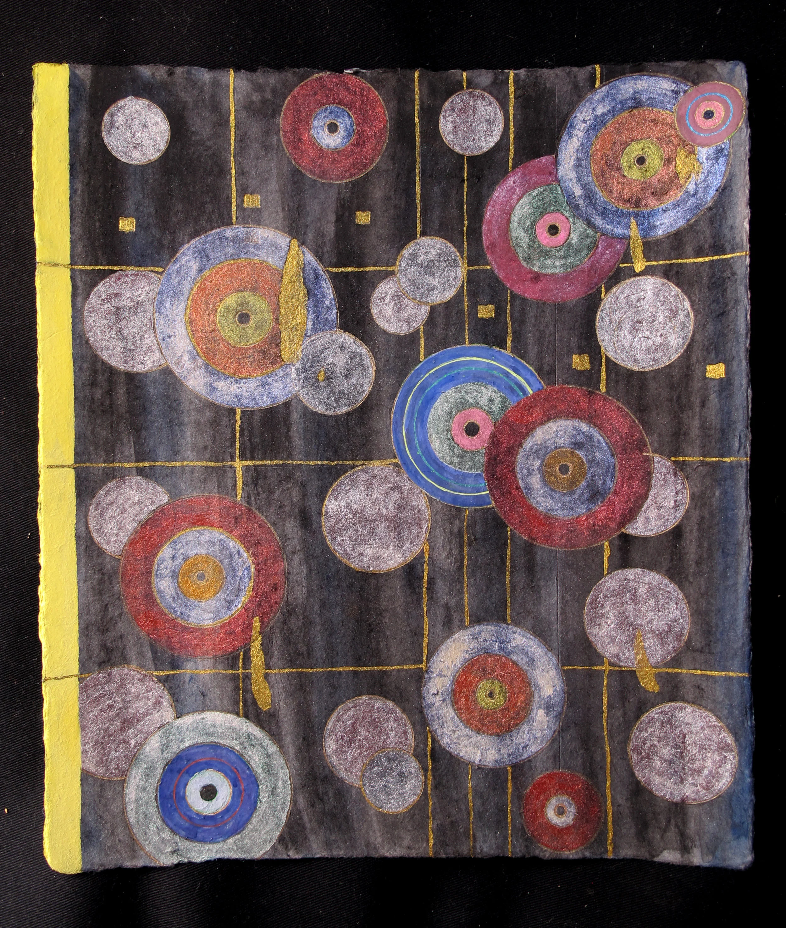 Title : Planets Verso Year : 2017 Medium : Gouache and metallic pigments on handmade mulberry paper Dimension : 10 1/5 x 9 1/2 in Inquire