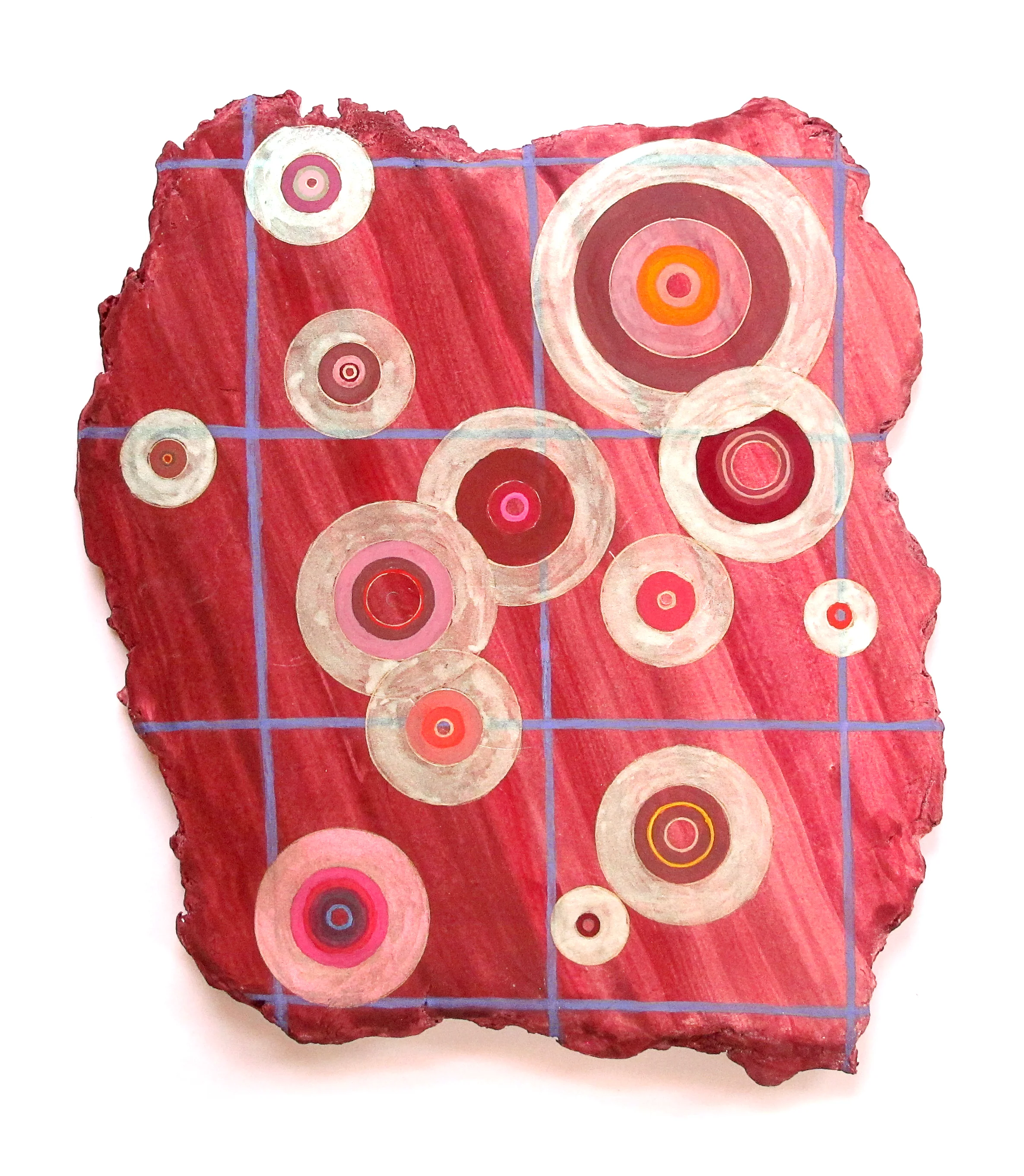 Title : Mini R Year : 2018 Medium : Gouache and metallic pigments on Activa clay Dimension : 10 1/2 × 9 1/2 in Inquire