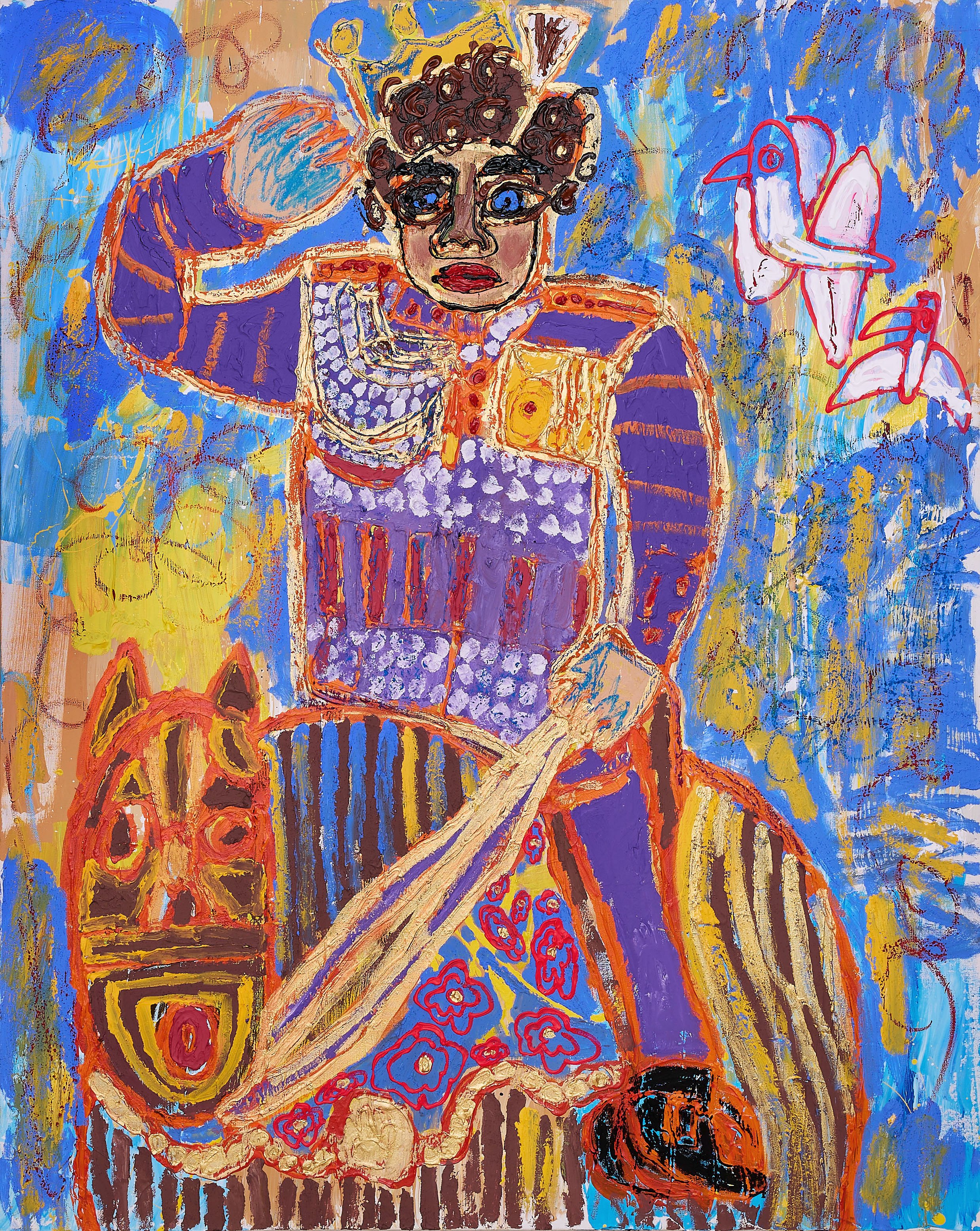 Queen on thre horse 122x153cm mixed media on the canvas.jpg