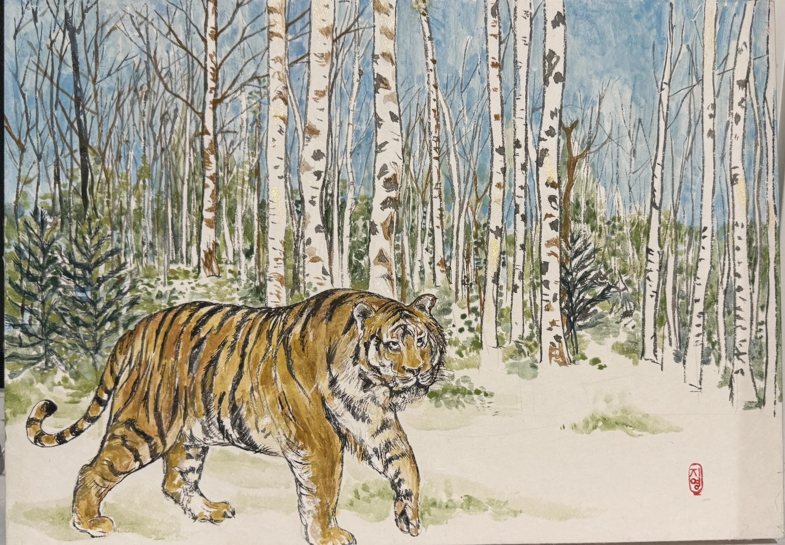 Strolling, Hanji, 12x16%22, $700.jpeg