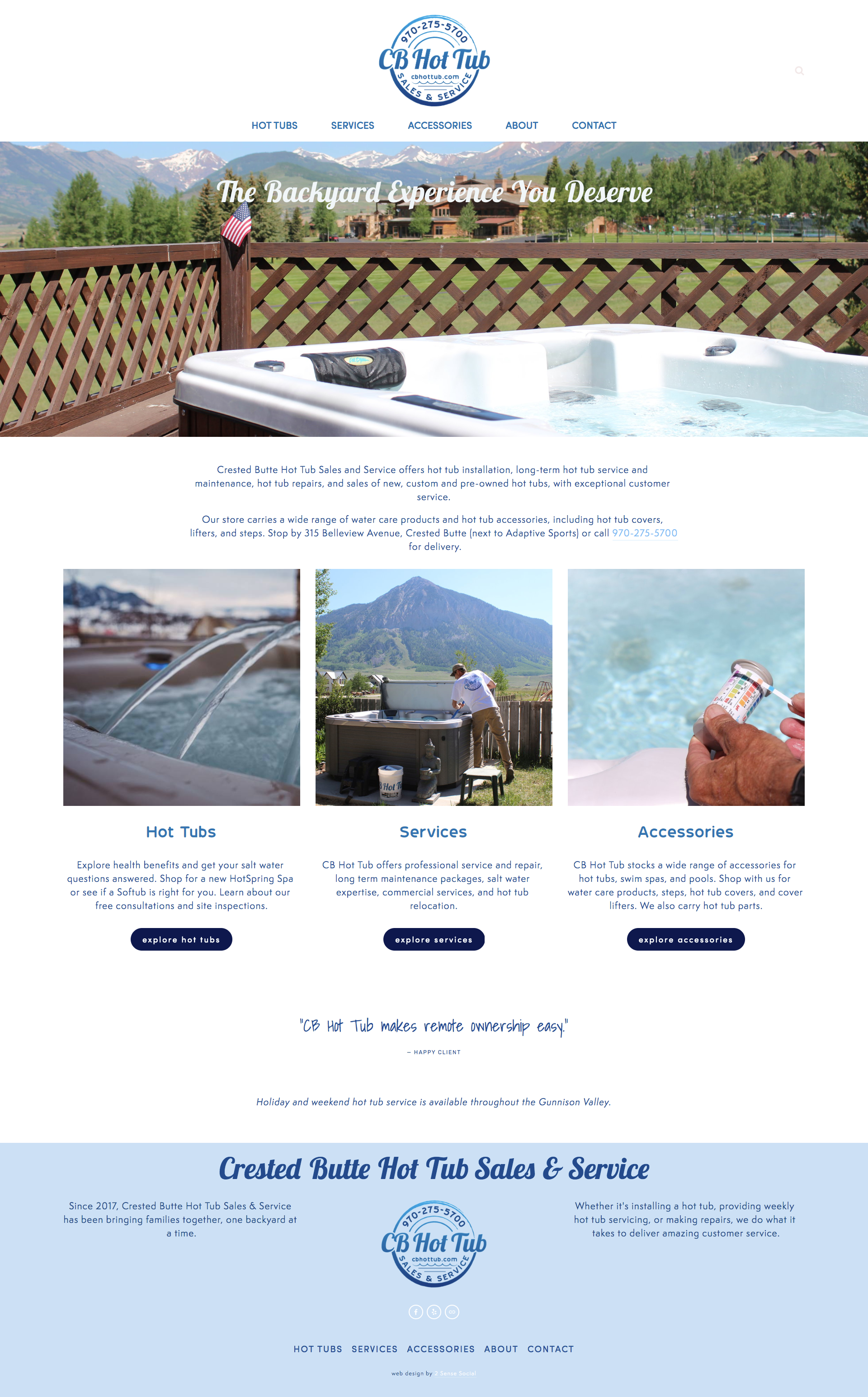 Hot Tub Service Website Design