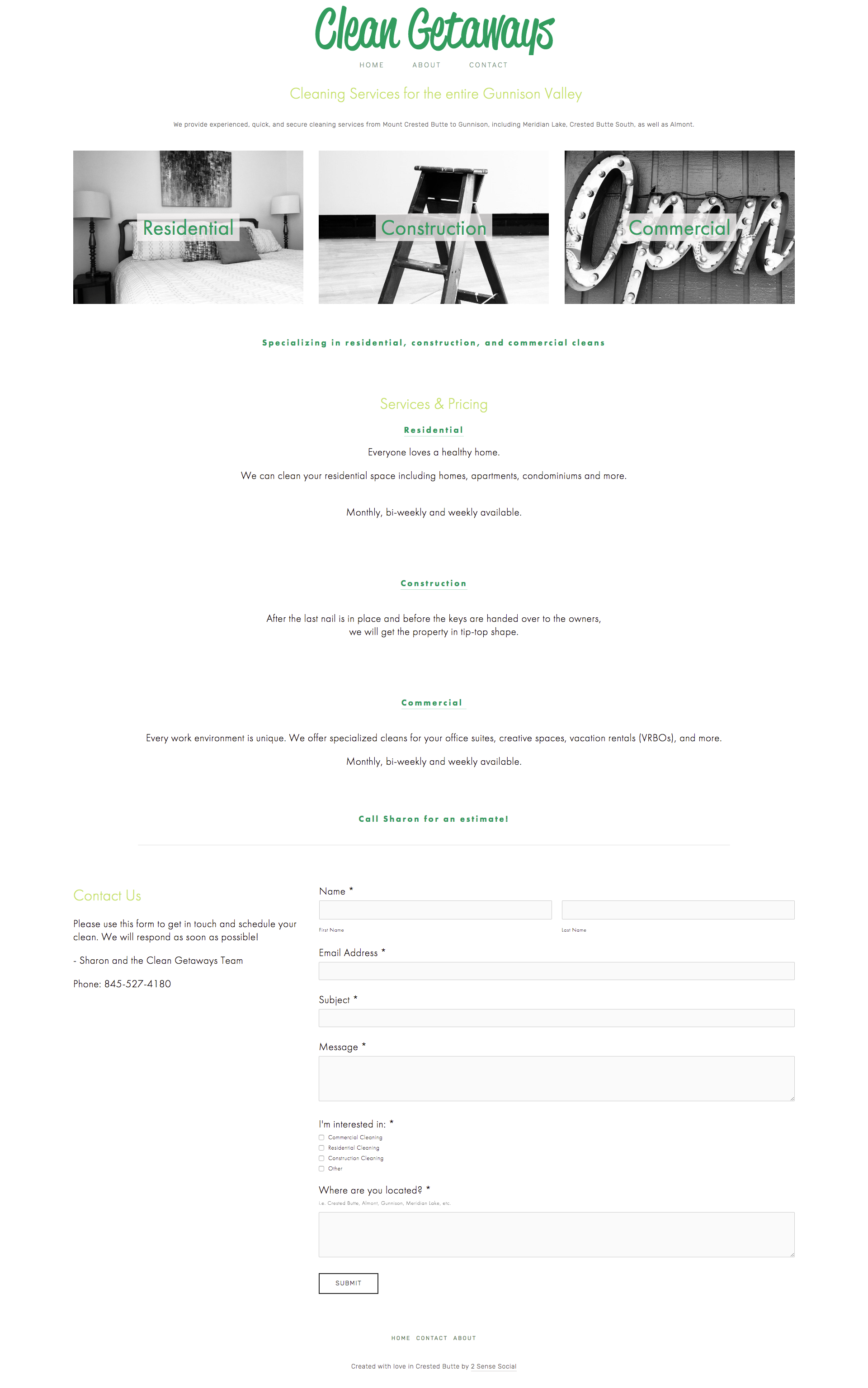 Local Cleaning Service Website Design