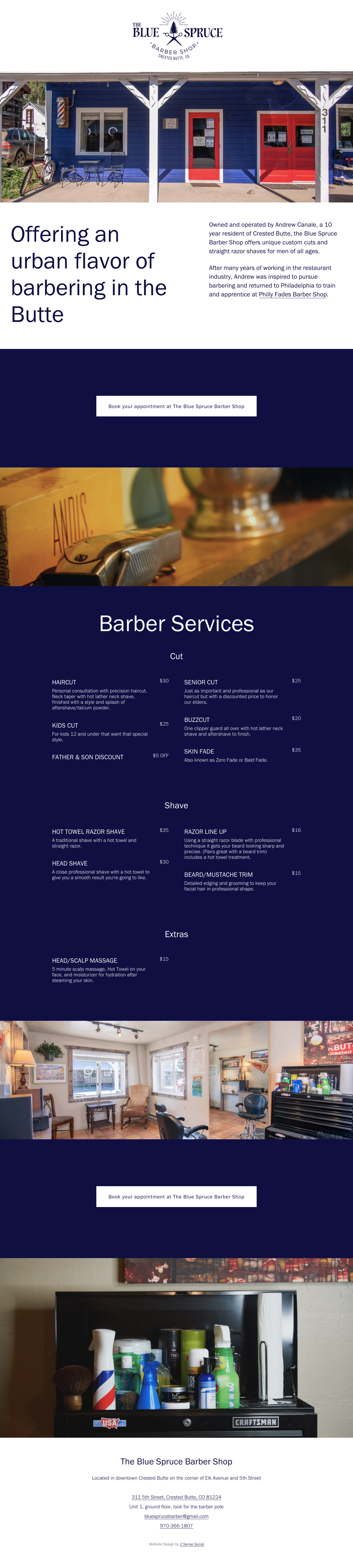 Barber Shop - a functional one page site