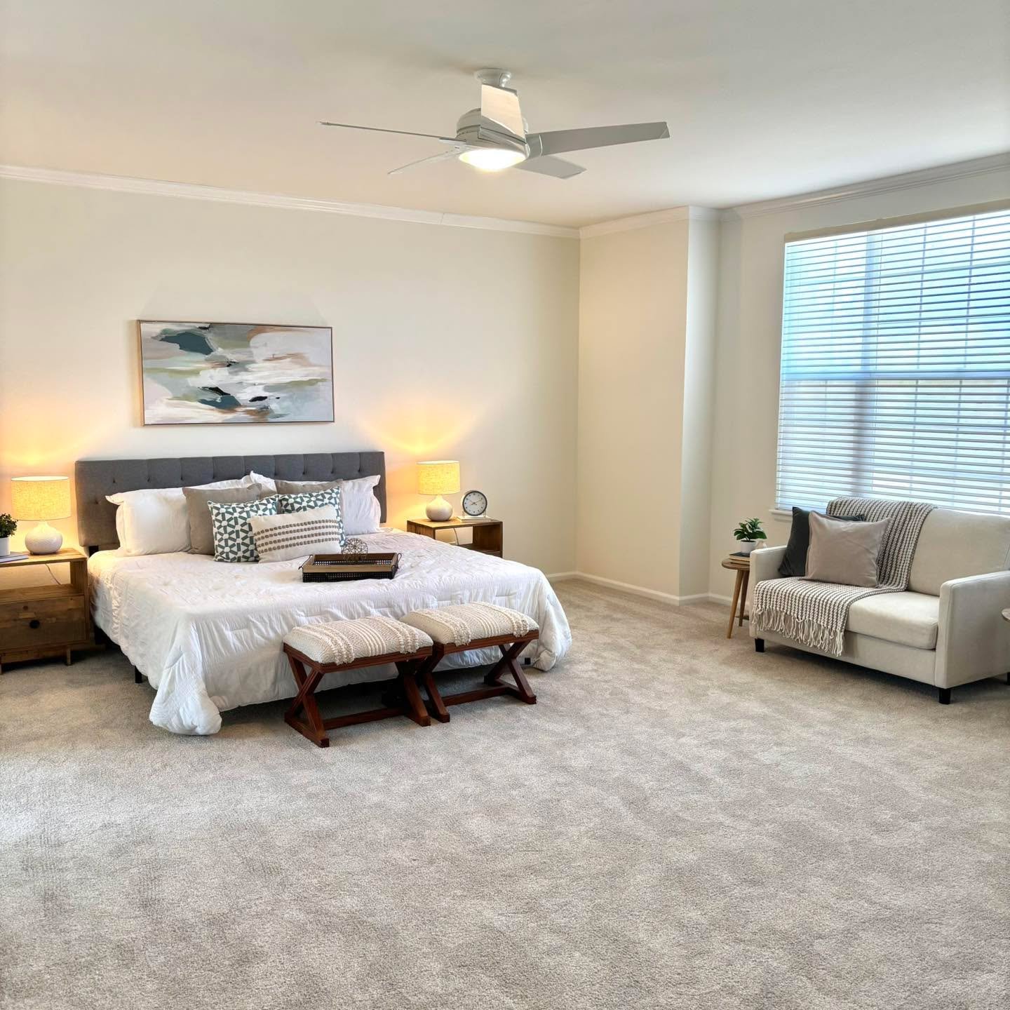 Plenty of room for a dance party this huge primary suite! Gorgeous home in Lowry on the market now! 

#5280magazine #acutedesigner #stagingworks #liveindenver #stagingsells #denverrealestate #girlboss #housetour #coloradorealtor #homesweethome #insta