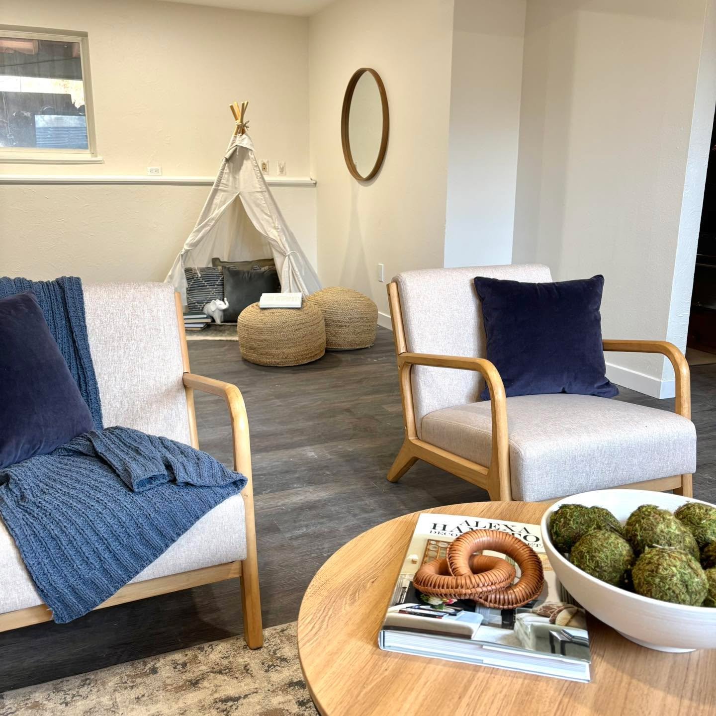 A perfect space for not only the adults but kiddos too! I want first dibs on the tent fort!!

#5280magazine #acutedesigner #stagingworks #liveindenver #stagingsells #denverrealestate #girlboss #housetour #coloradorealtor #homesweethome #instahome #ho