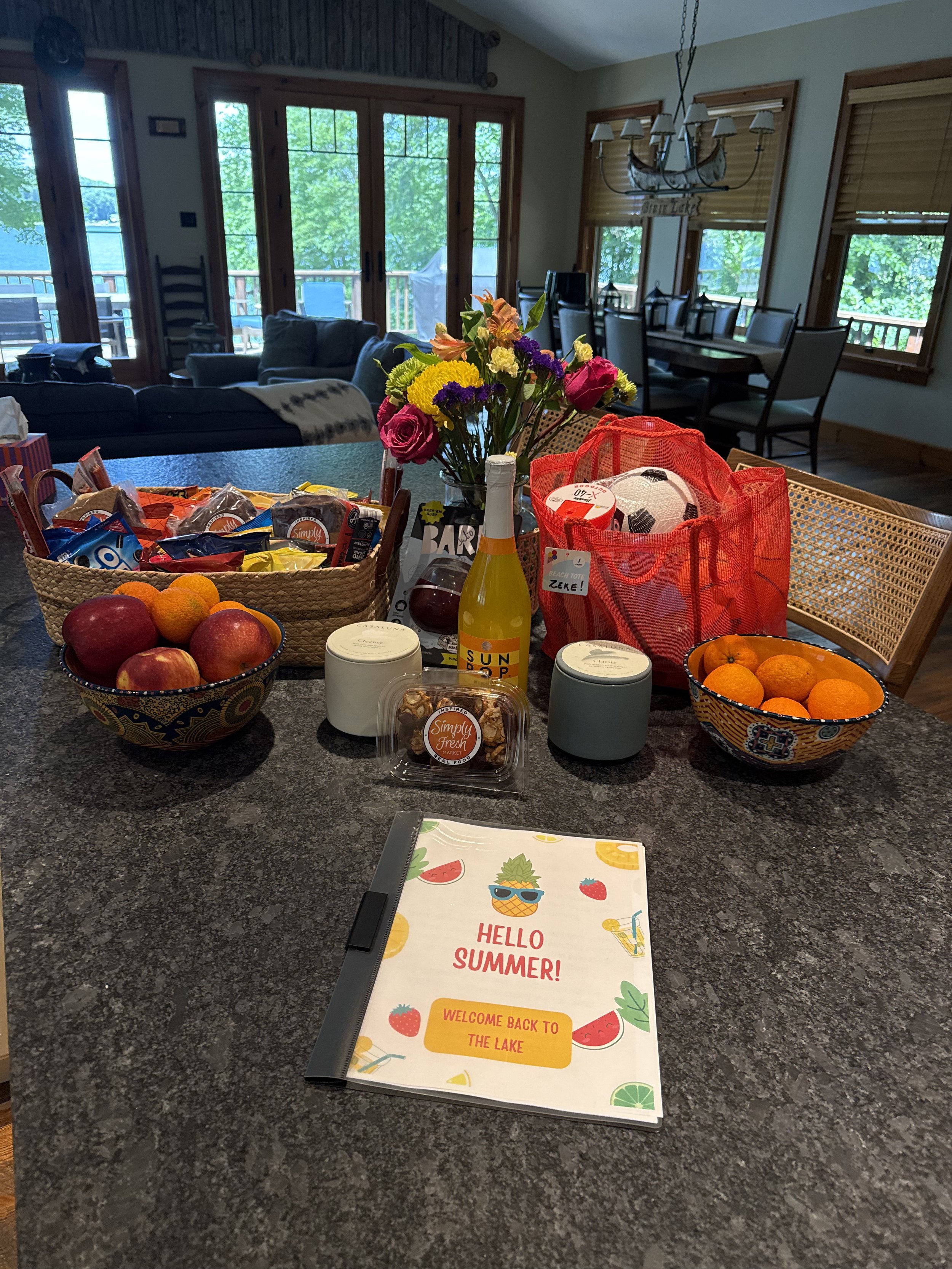 RCG welcome setup with family snacks and gifts