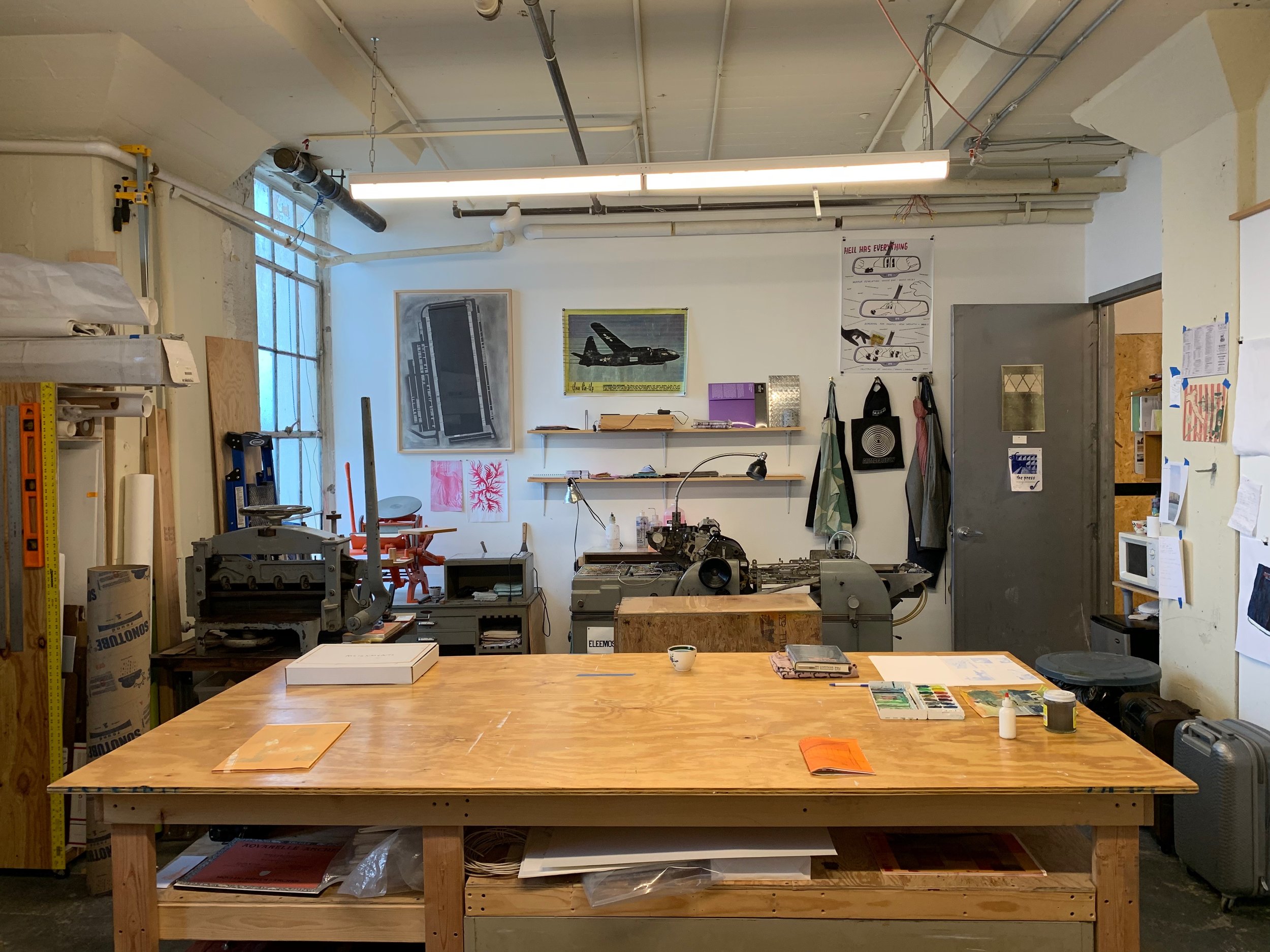 Ali's studio, "The Press", in Brooklyn. 