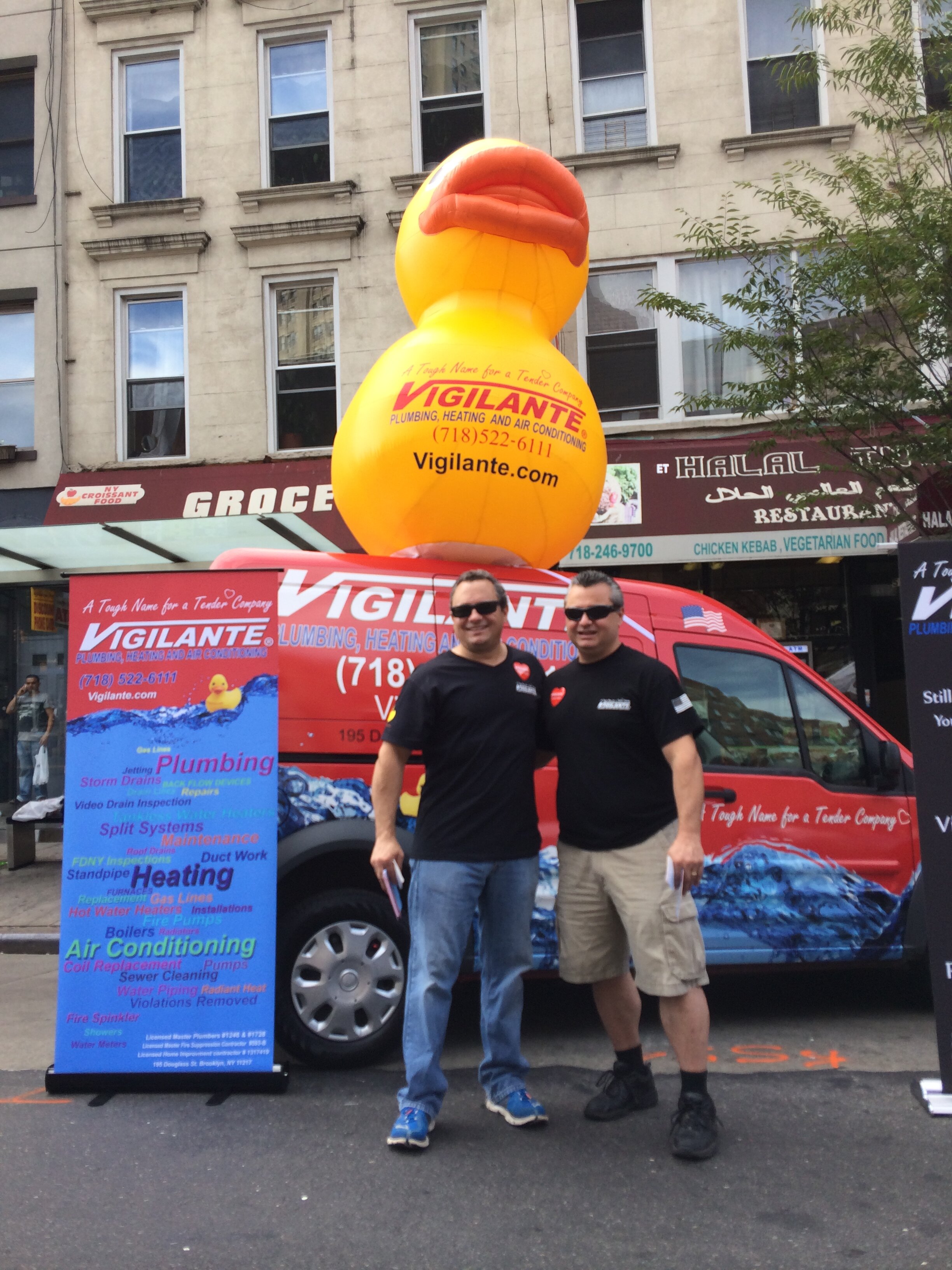 Sal and Anthony in front of a Vigilante Plumbing truck recently.