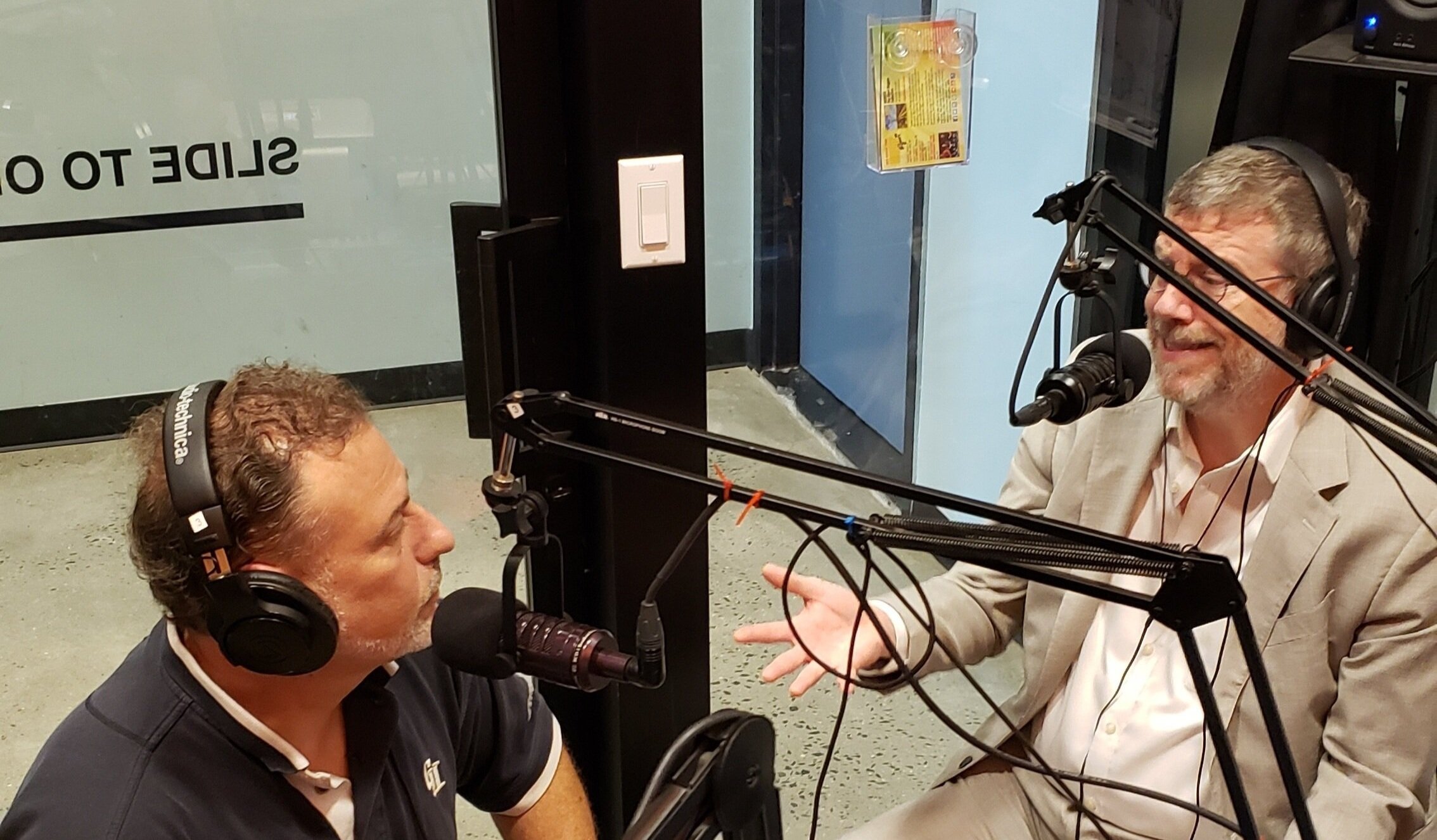 Jim and Gregg in the podcast studio.