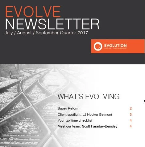July/August/September 2017 "Evolve" Newsletter