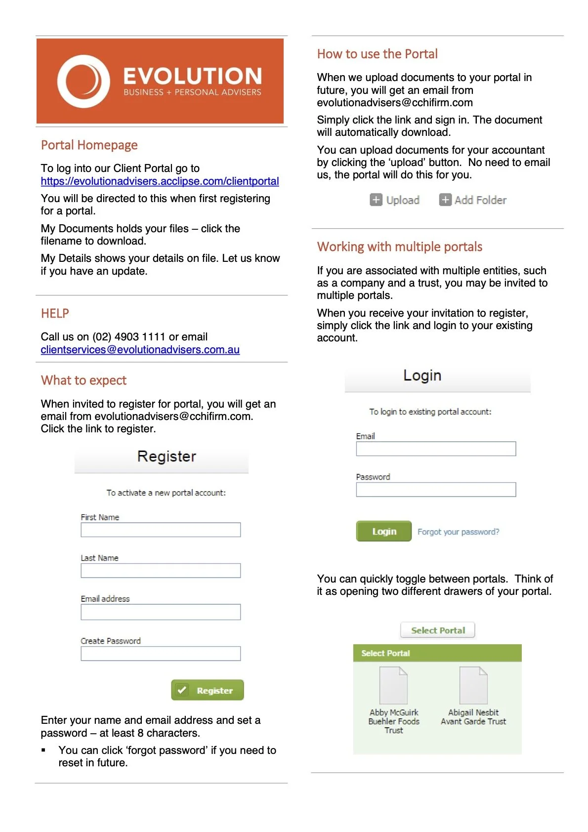 Client Portal Users Instructions — Evolution Advisers