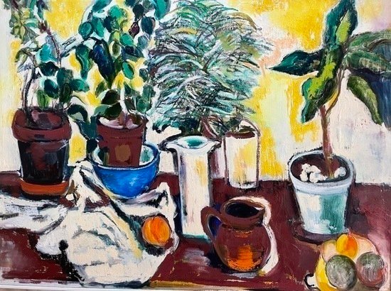 tabletop still life with house.jpeg