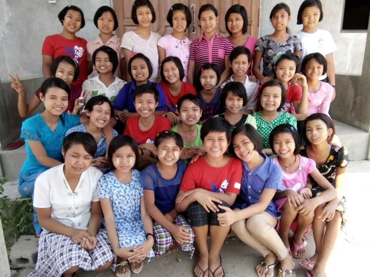 OUR YANGON GIRLS. THEY ARE ALWAYS READY TO HAVE THEIR PHOTO TAKEN.