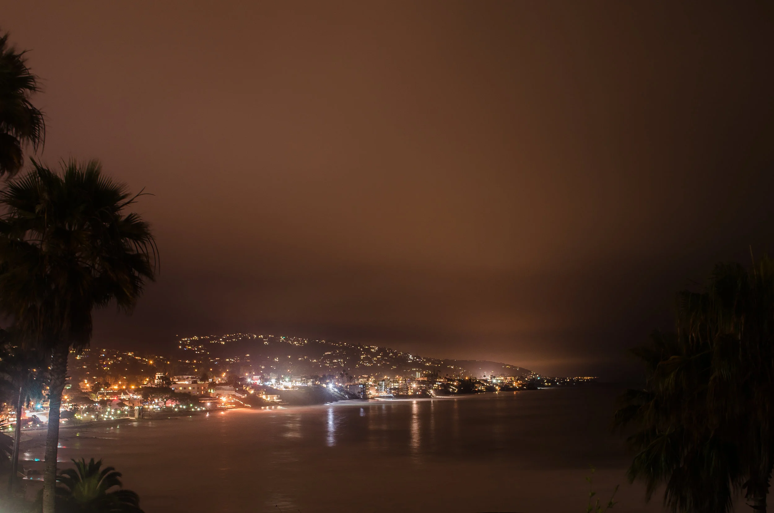 Laguna beach at night