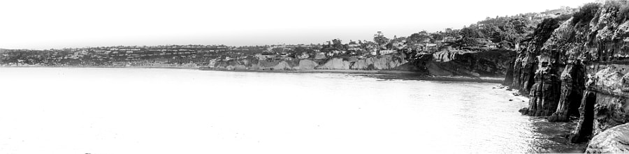 la Jolla Cove Panorama in Black and White