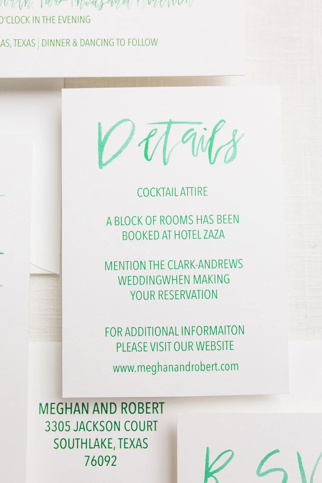 Meghan Additional Enclosure Card