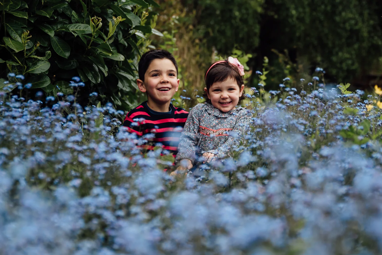 Copy of spring children portrait blue flowers